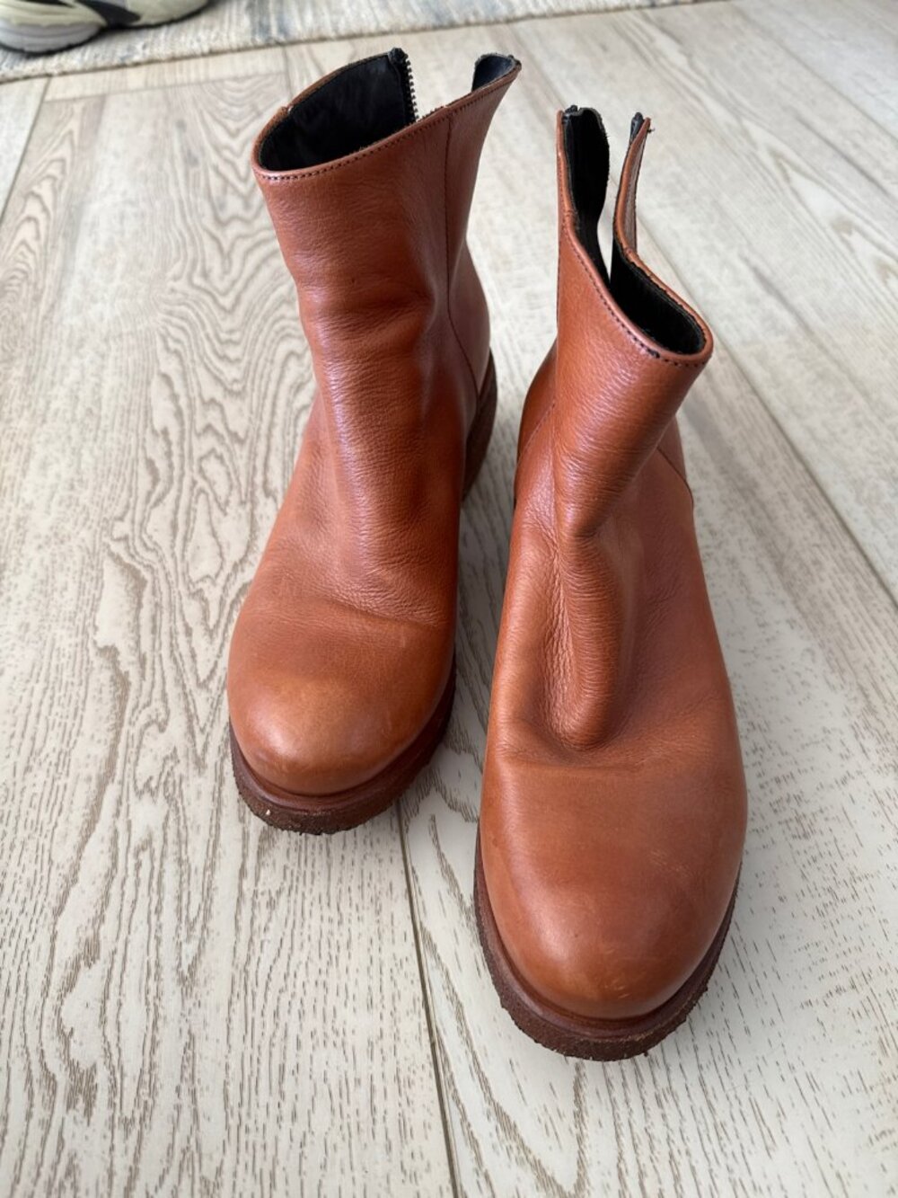 Punto Pigro Sensational Ankle Boots Warm Brown Leather EU38 US 7.5 Made in Italy